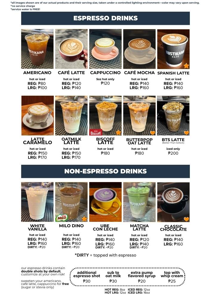 Rustikana Café меню