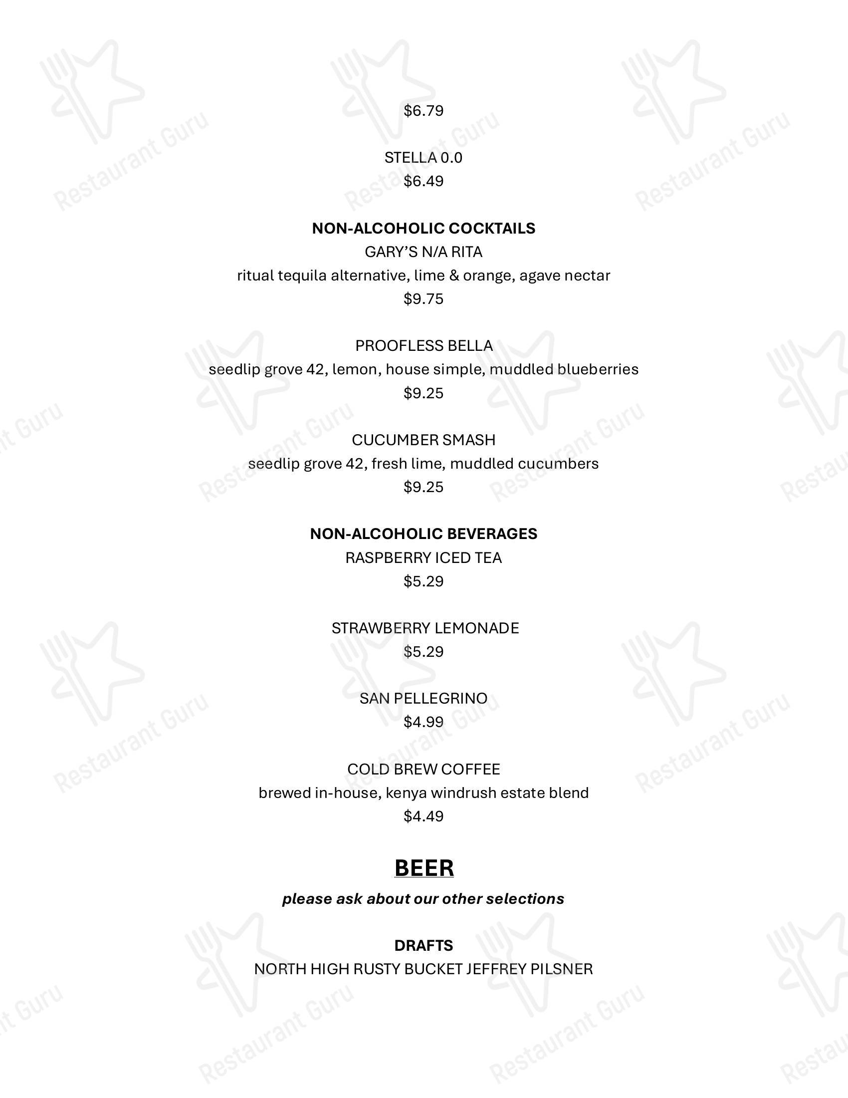 Rusty Bucket Restaurant and Tavern в Вествиле - Dinner Menu