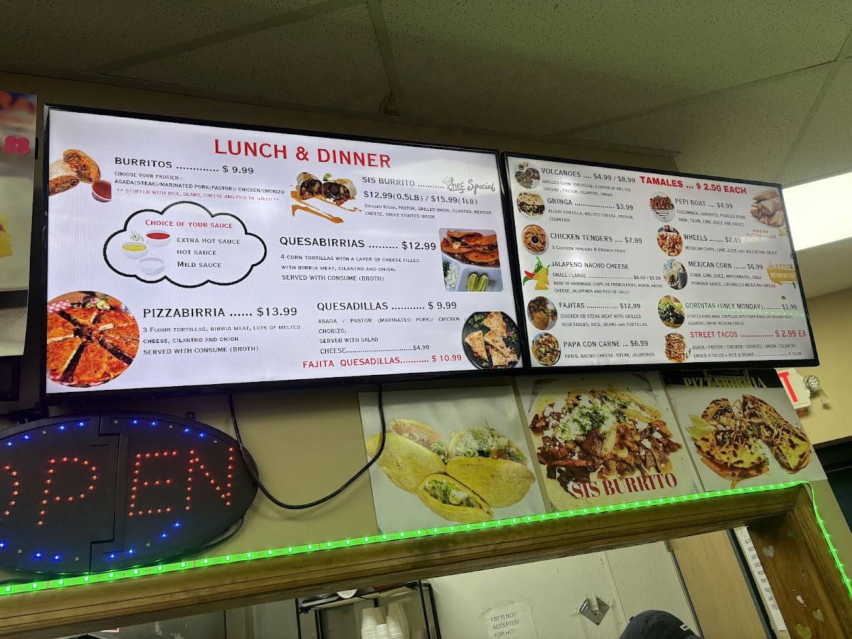 SIS TACOS меню
