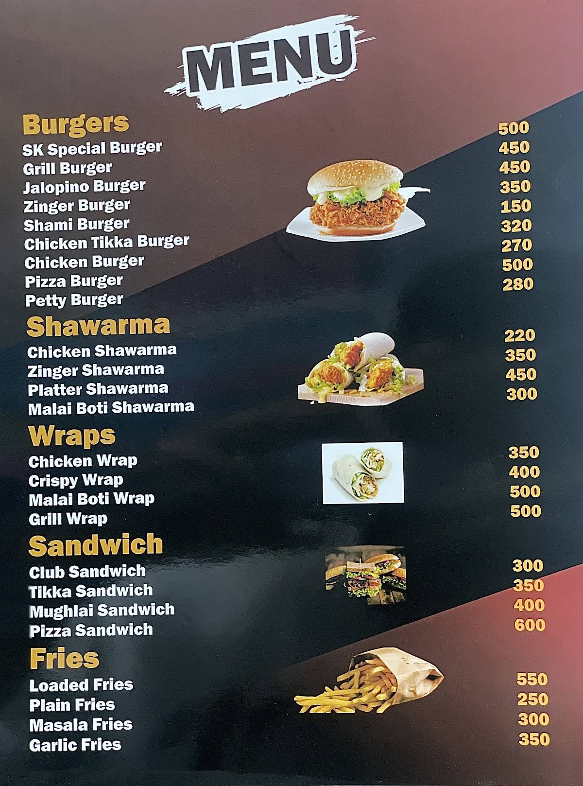 SK FOODS меню