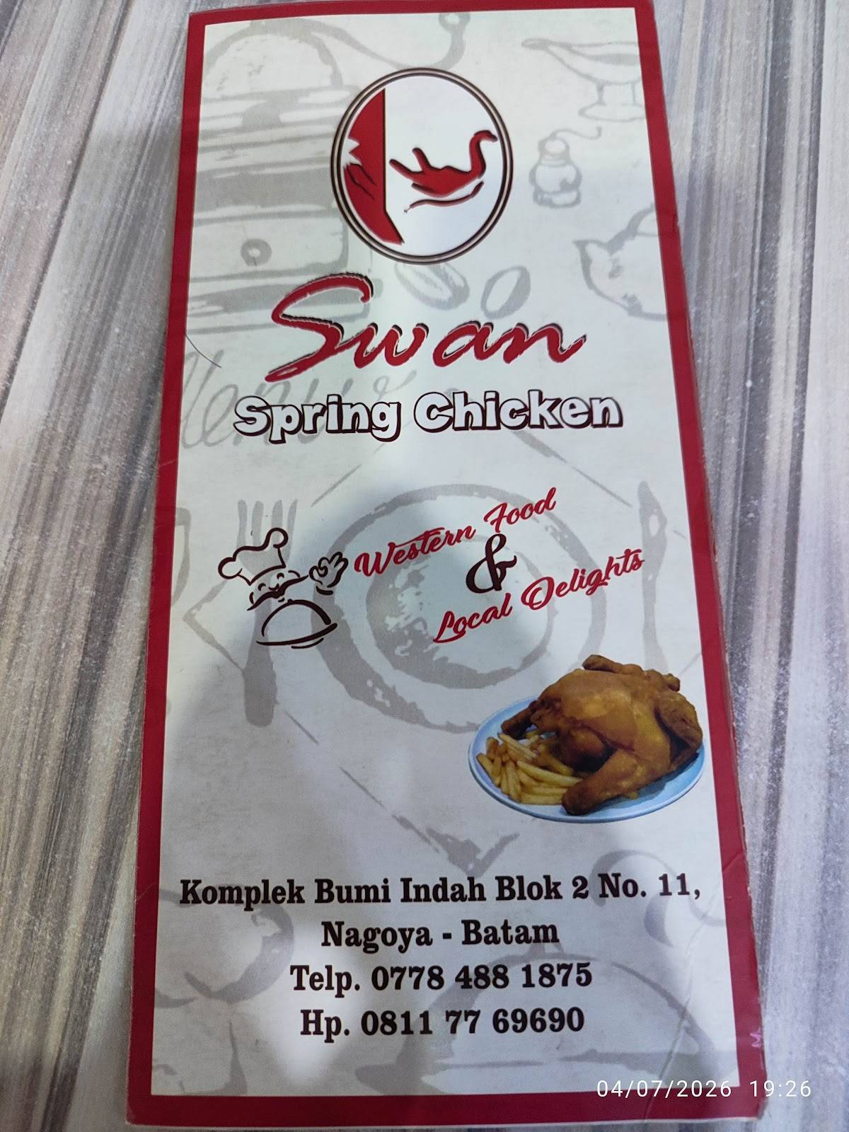 SWAN Spring Chicken меню