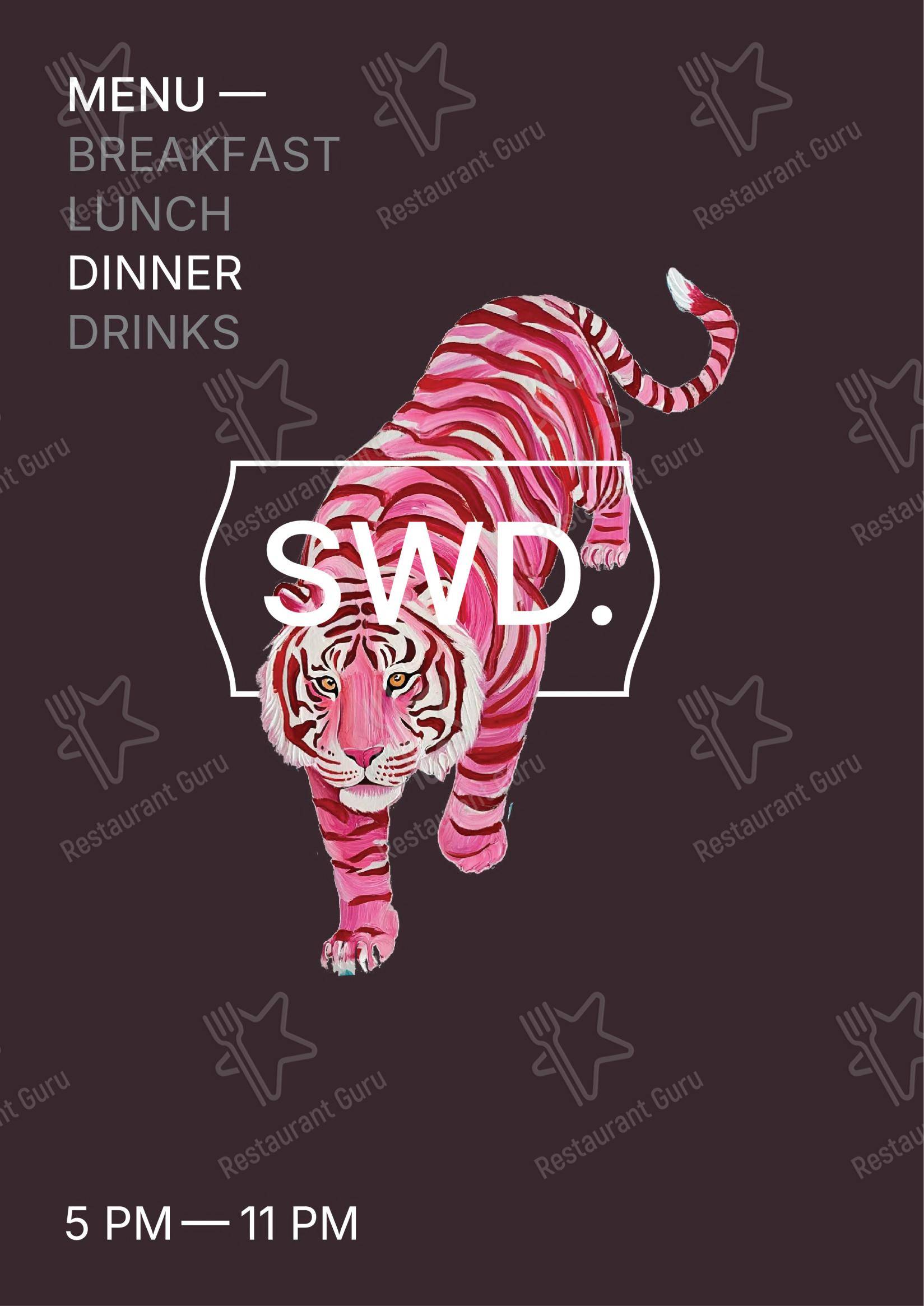 Меню ресторана SWD Bangkok - 菜单