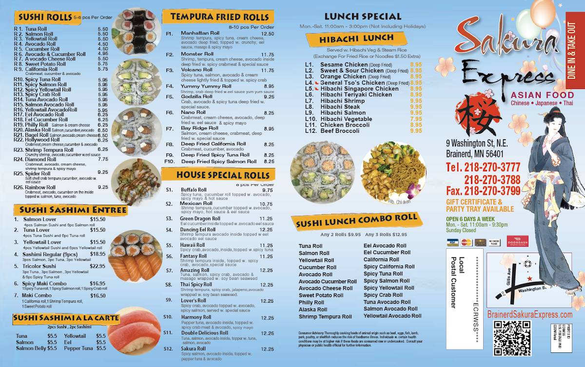 Sakura Express Sushi • Asian меню