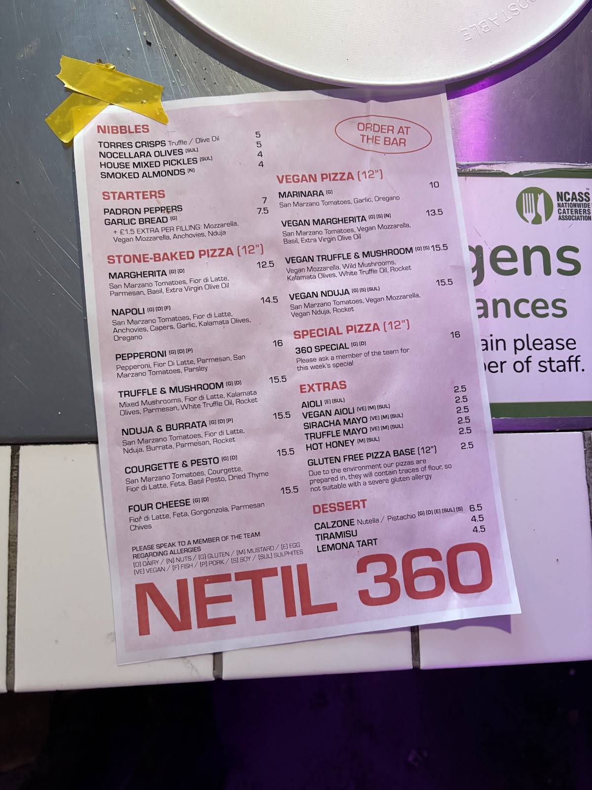 Netil360 меню