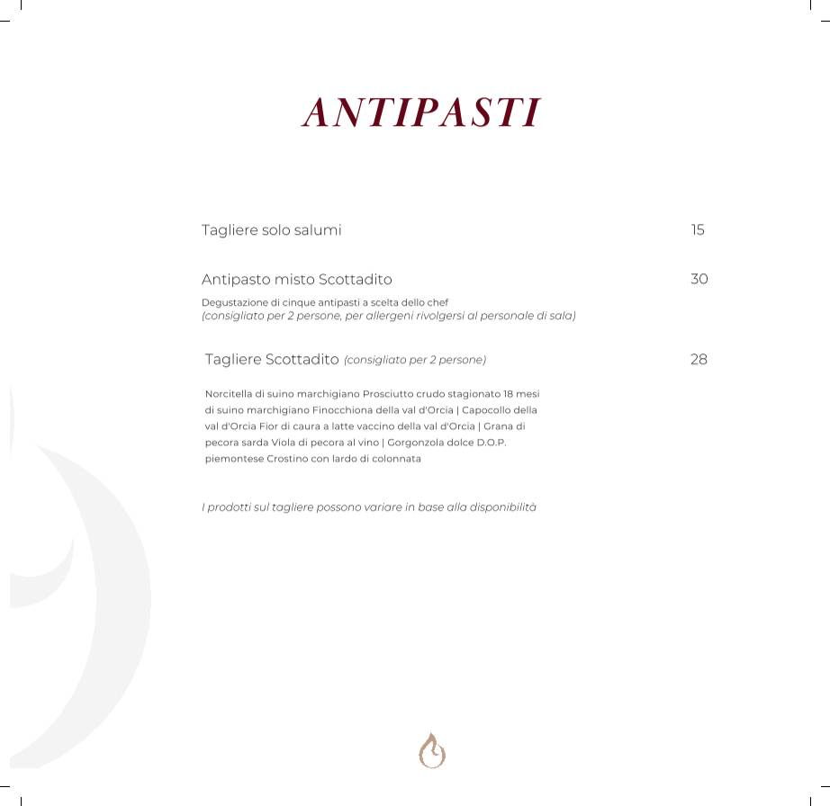 Scottadito Ristorante меню