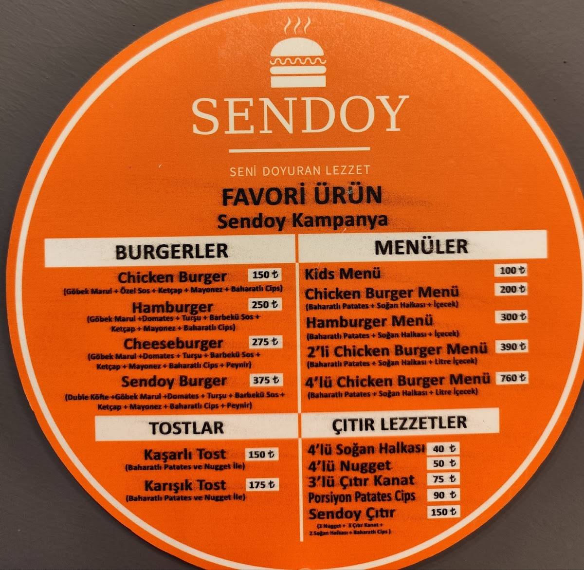 Sendoy меню