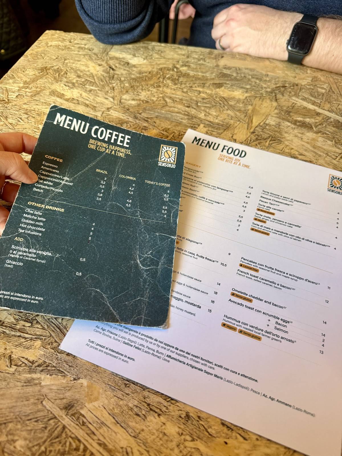 Sensorio Coffee Lab меню