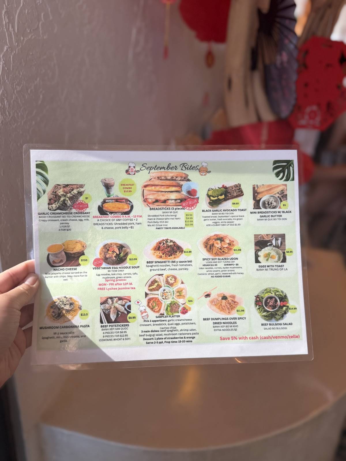 September Cafe меню