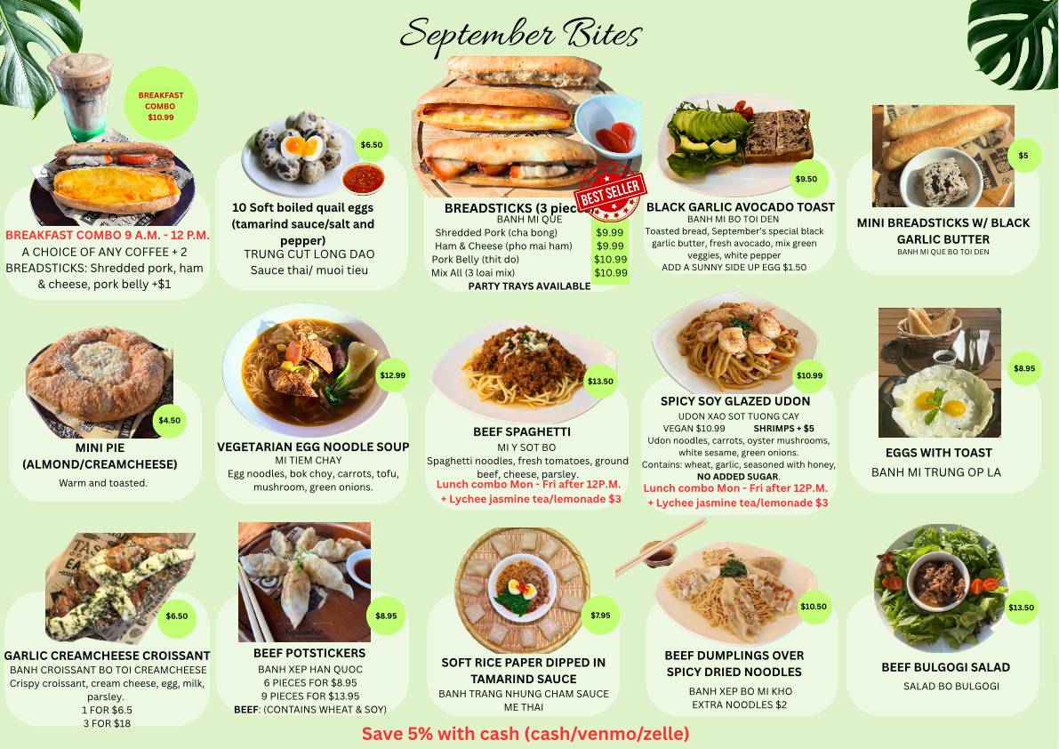 September Cafe меню