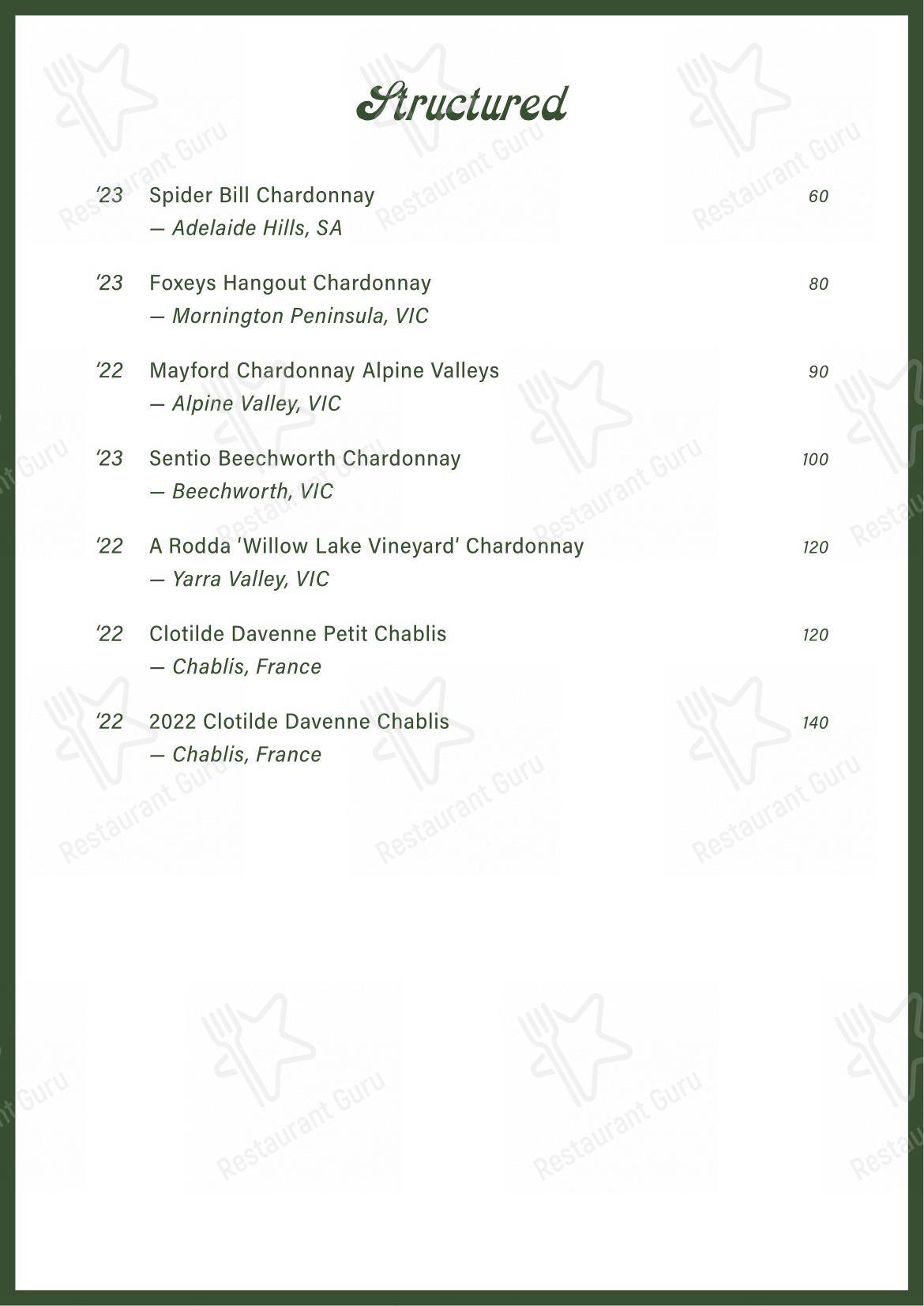 菜单 паба и бара Sidebar