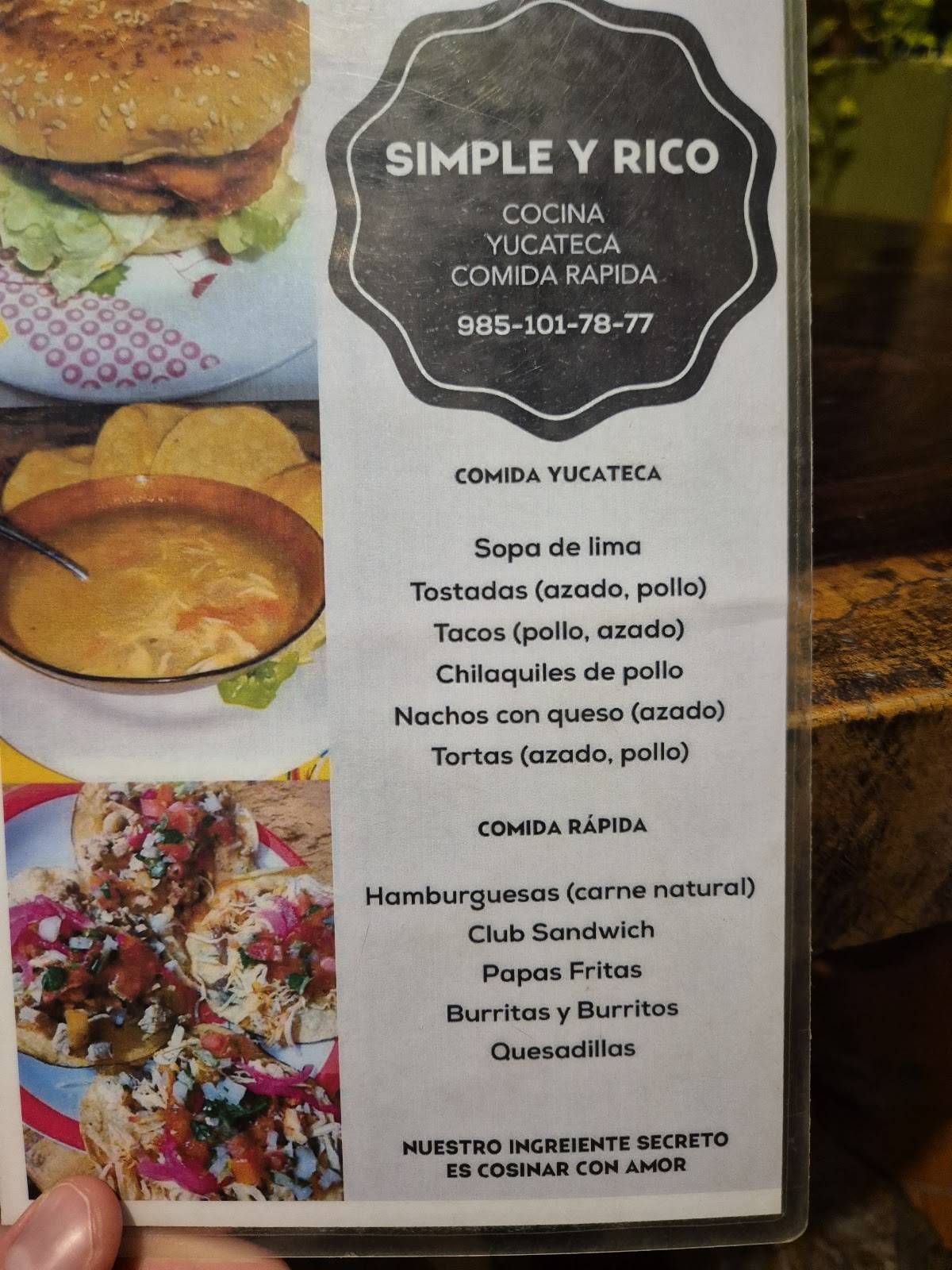 Simple & rico pisté меню