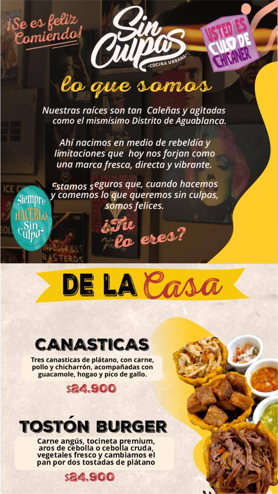 Sin Culpas меню
