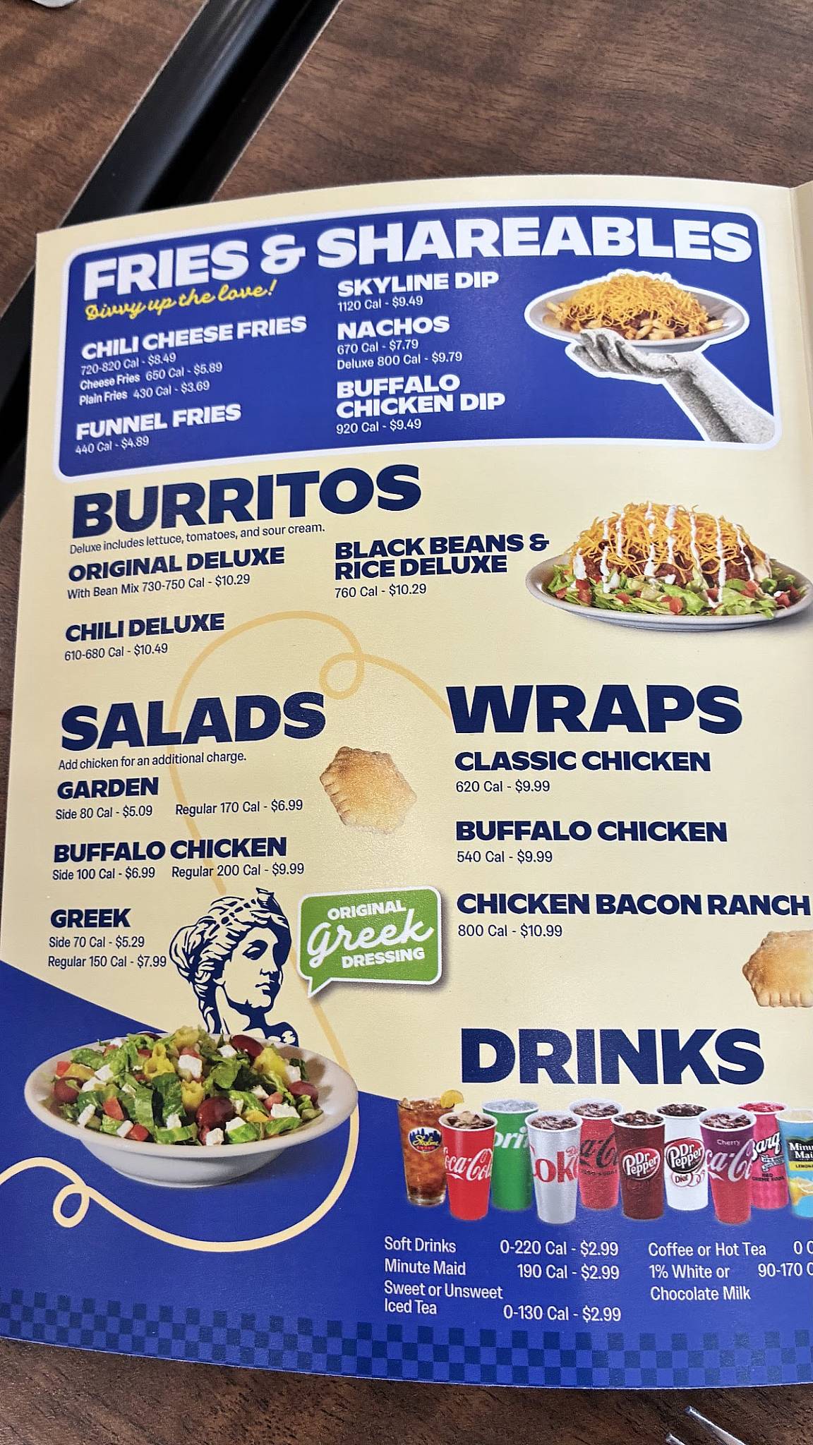 Skyline Chili меню
