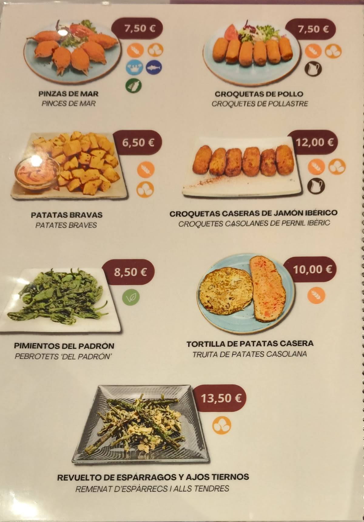Snack Bar Català меню