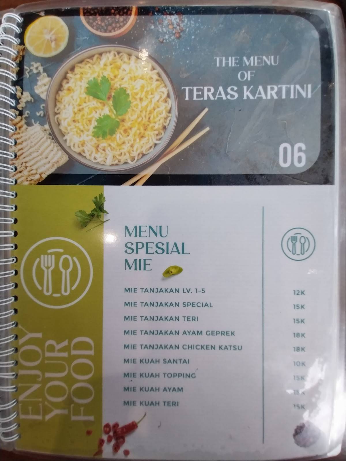 TERAS KARTINI меню