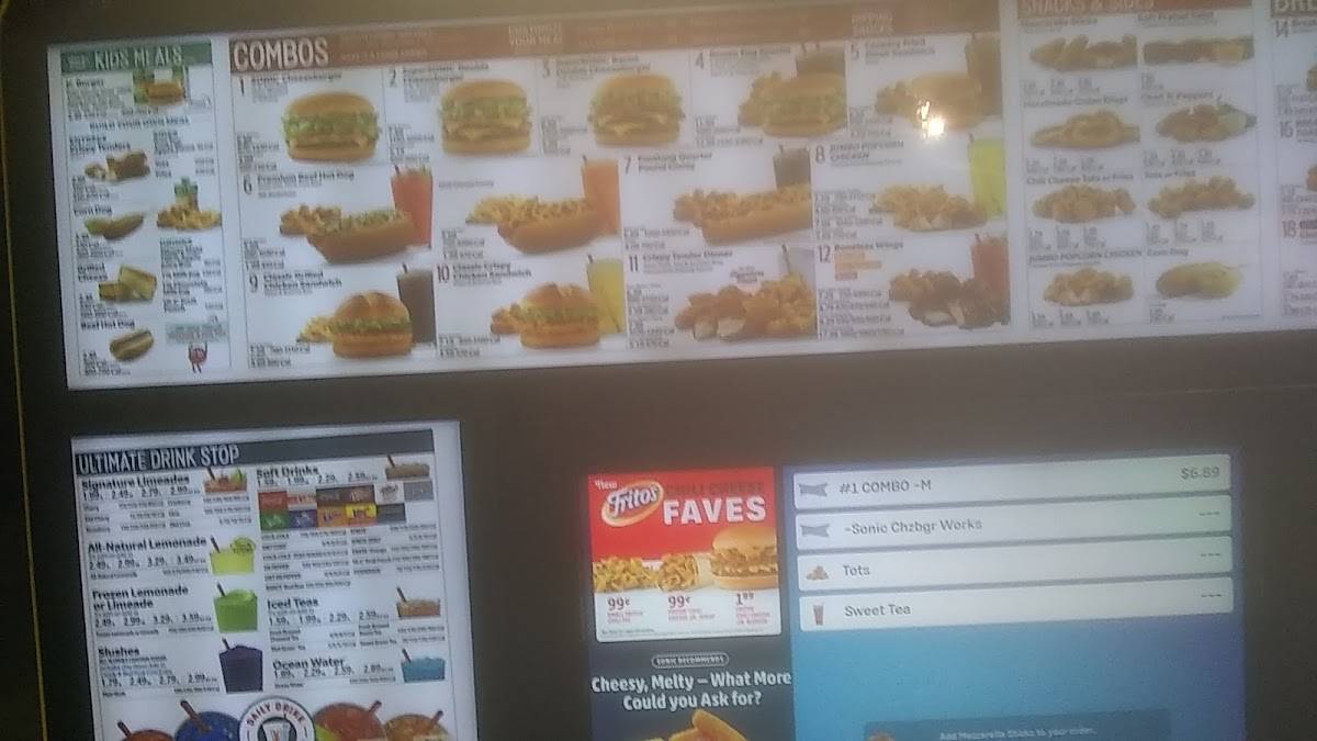 Sonic Drive-In меню