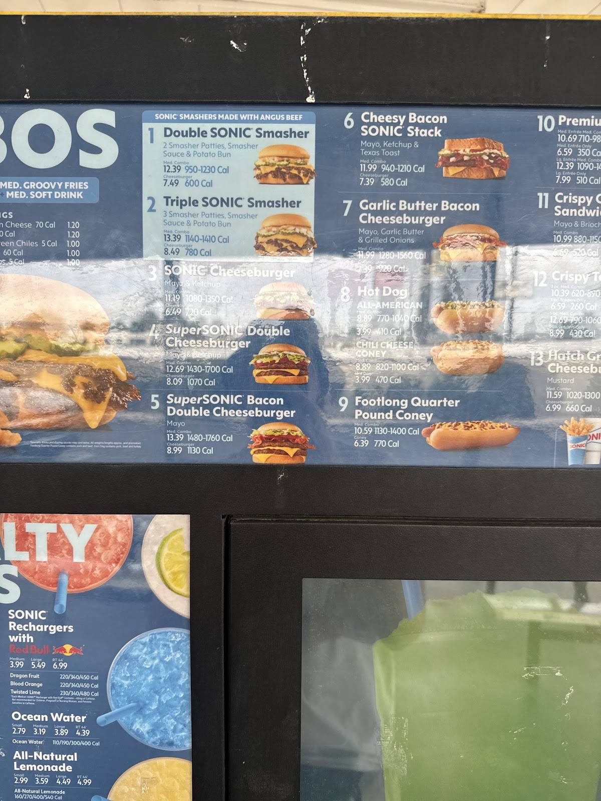 Sonic Drive-In меню