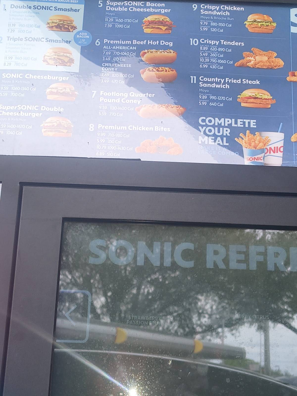 Sonic Drive-In меню