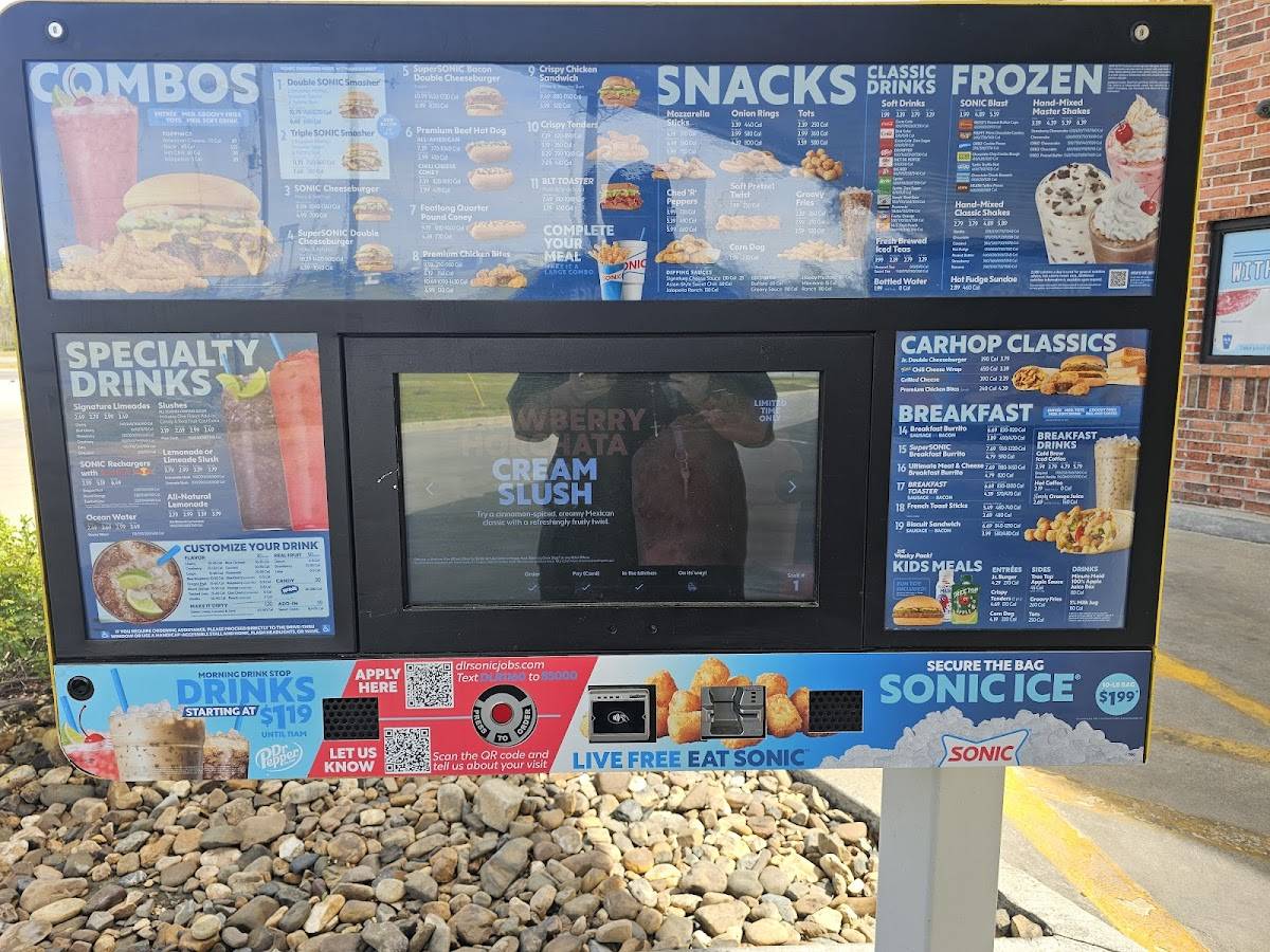 Sonic Drive-In меню