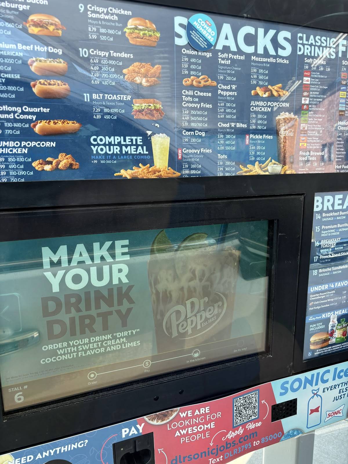Sonic Drive-In меню
