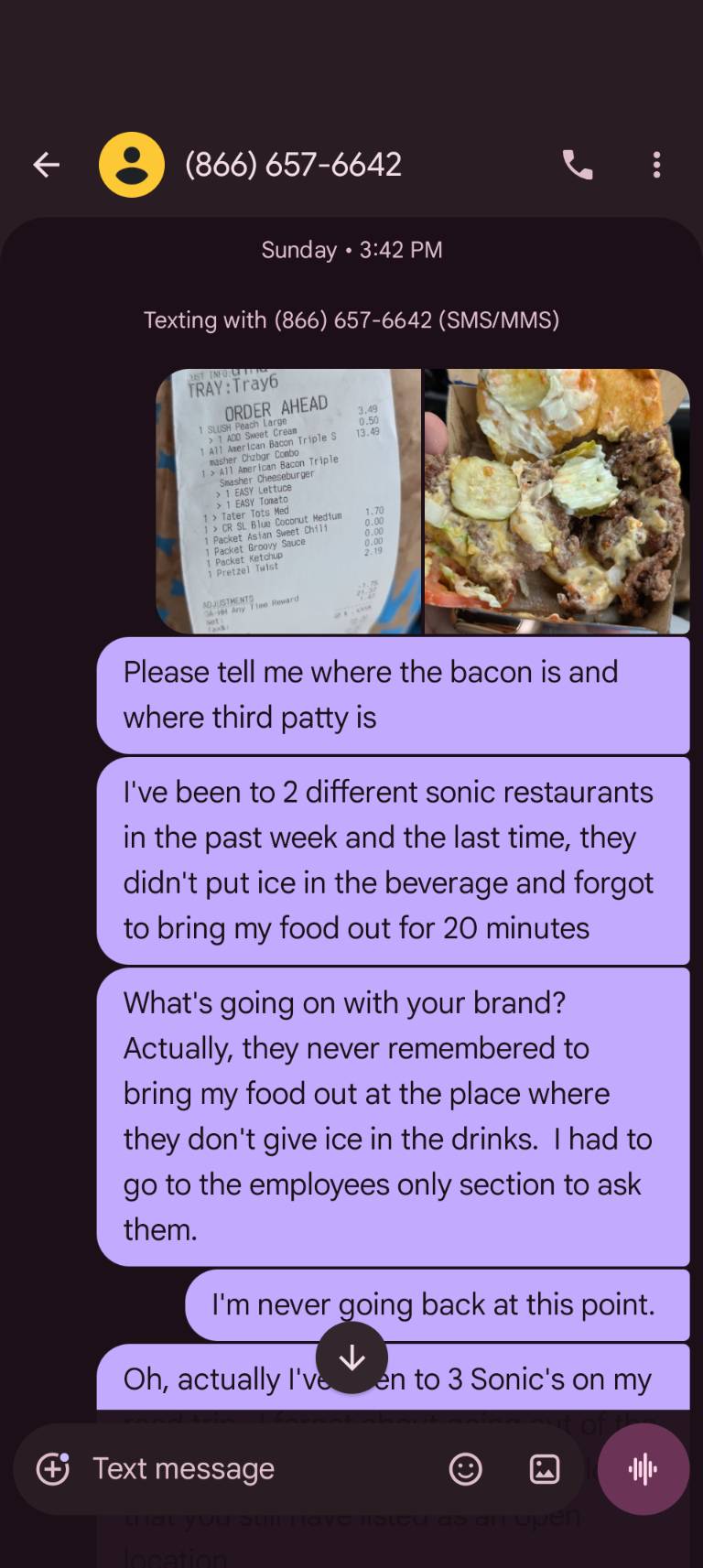 Sonic Drive-In меню