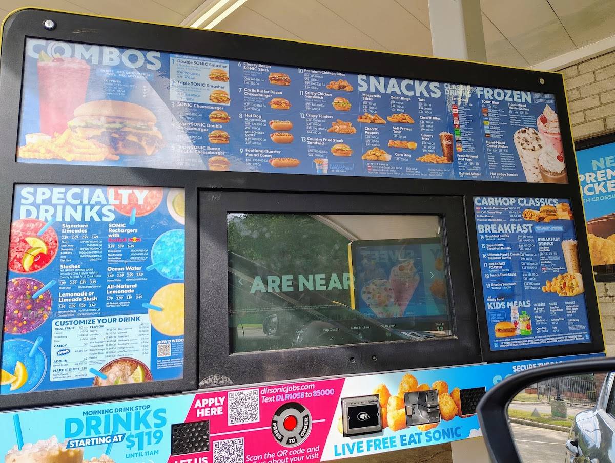 Sonic Drive-In меню