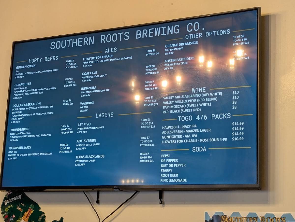 Southern Roots Brewing Co. меню
