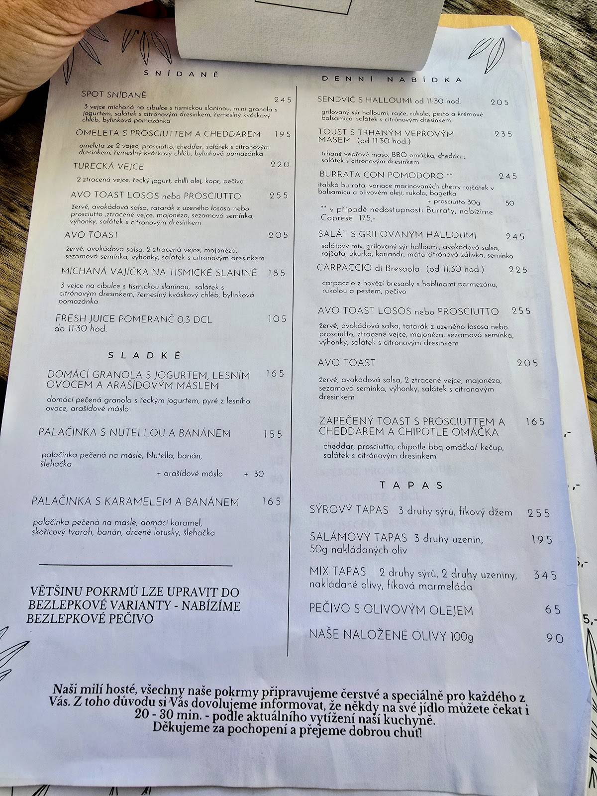 Spot bistro Říčany меню