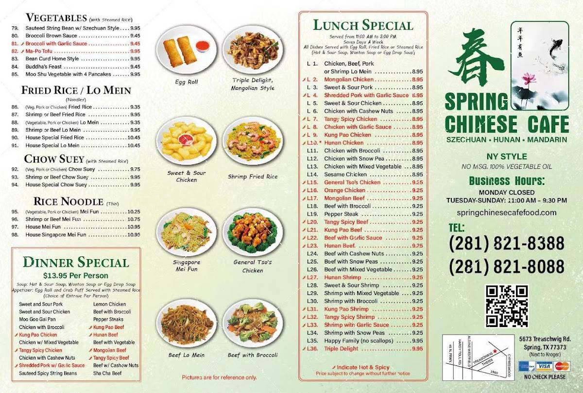 Spring Chinese Cafe меню