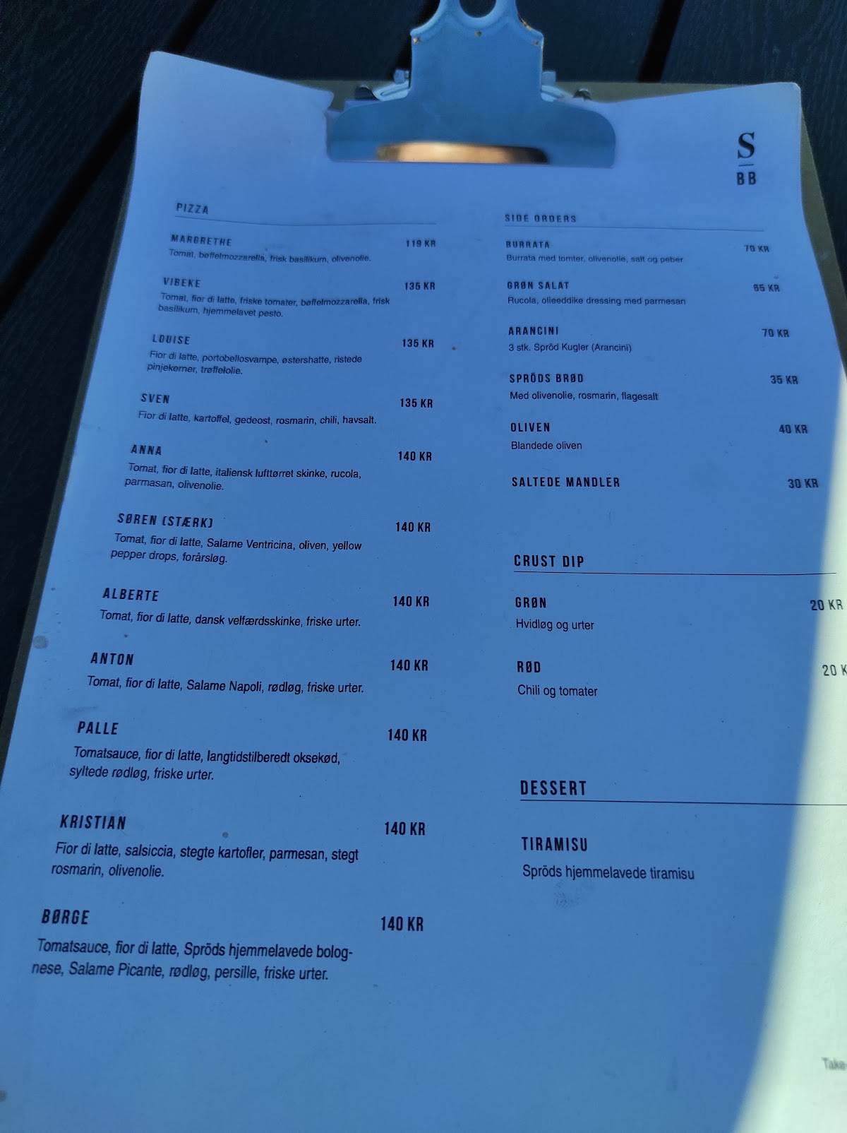 Spröd Pizza меню