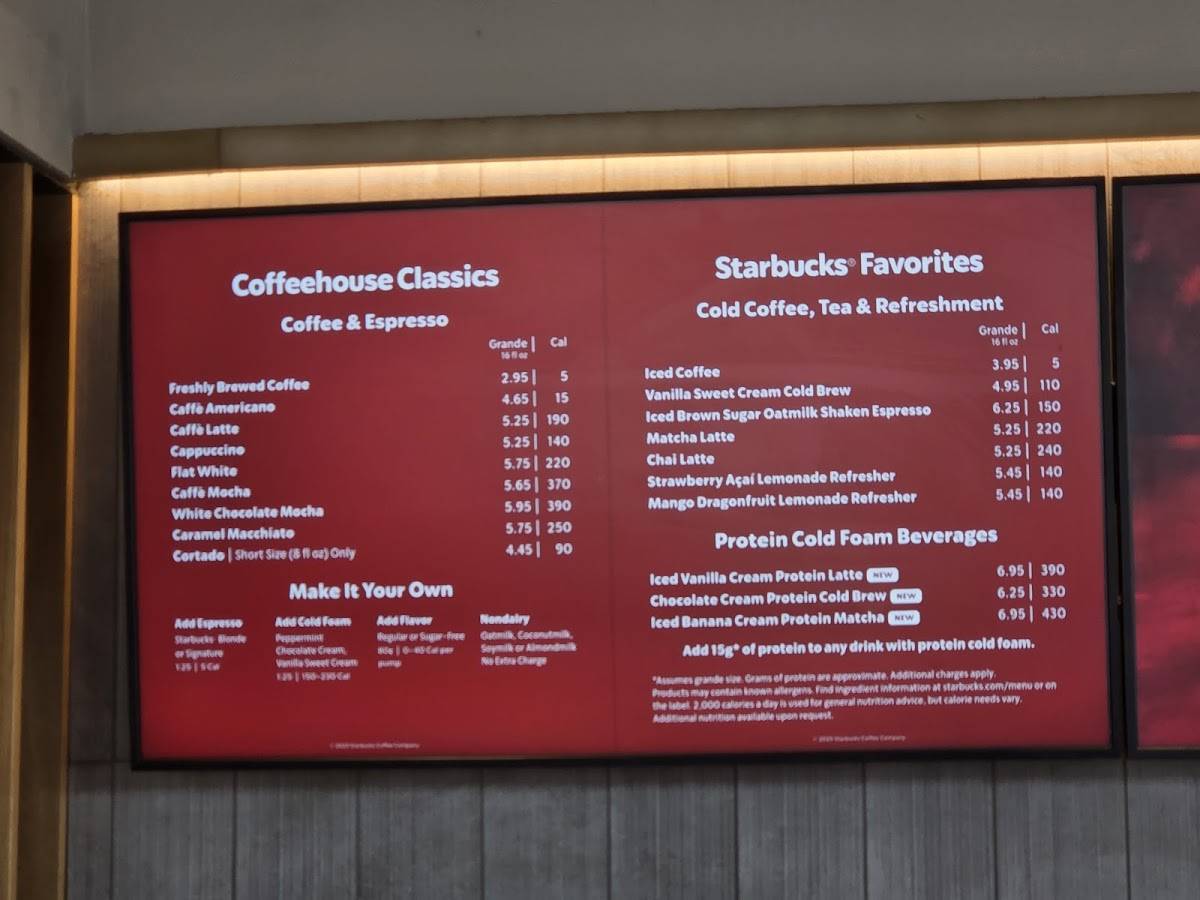 Starbucks Coffee Company меню