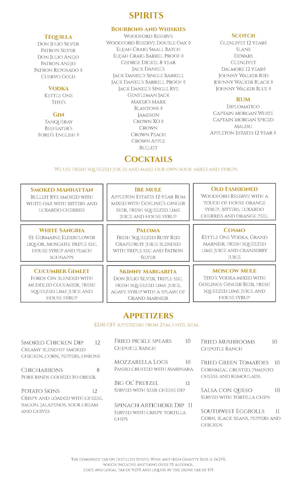 Starr Ranch Grill меню