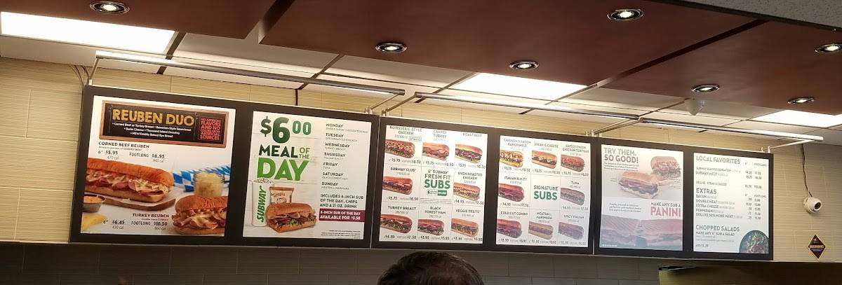 Subway меню
