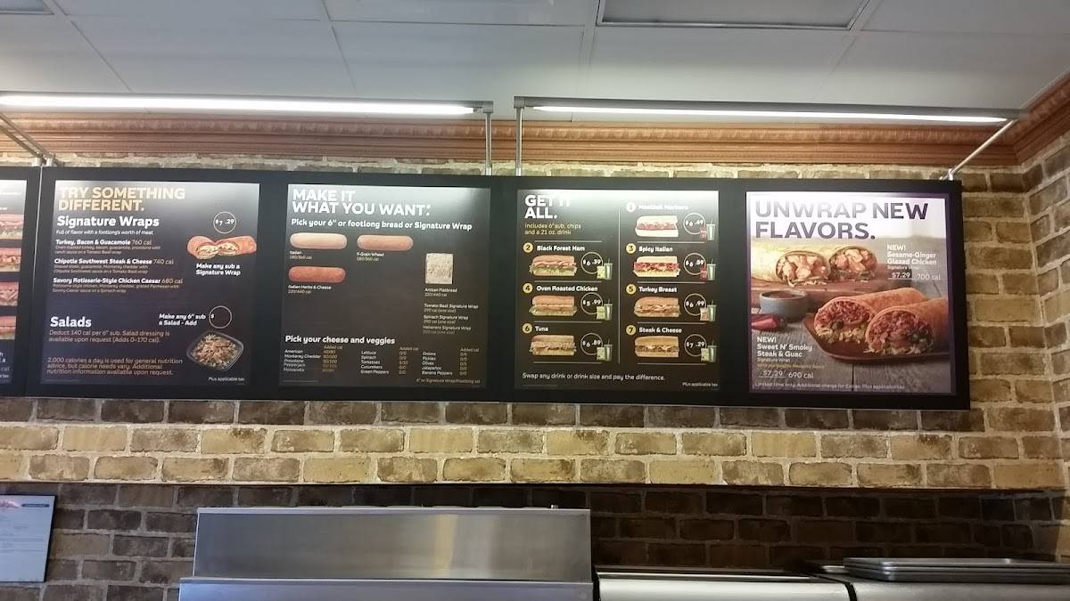 Subway меню