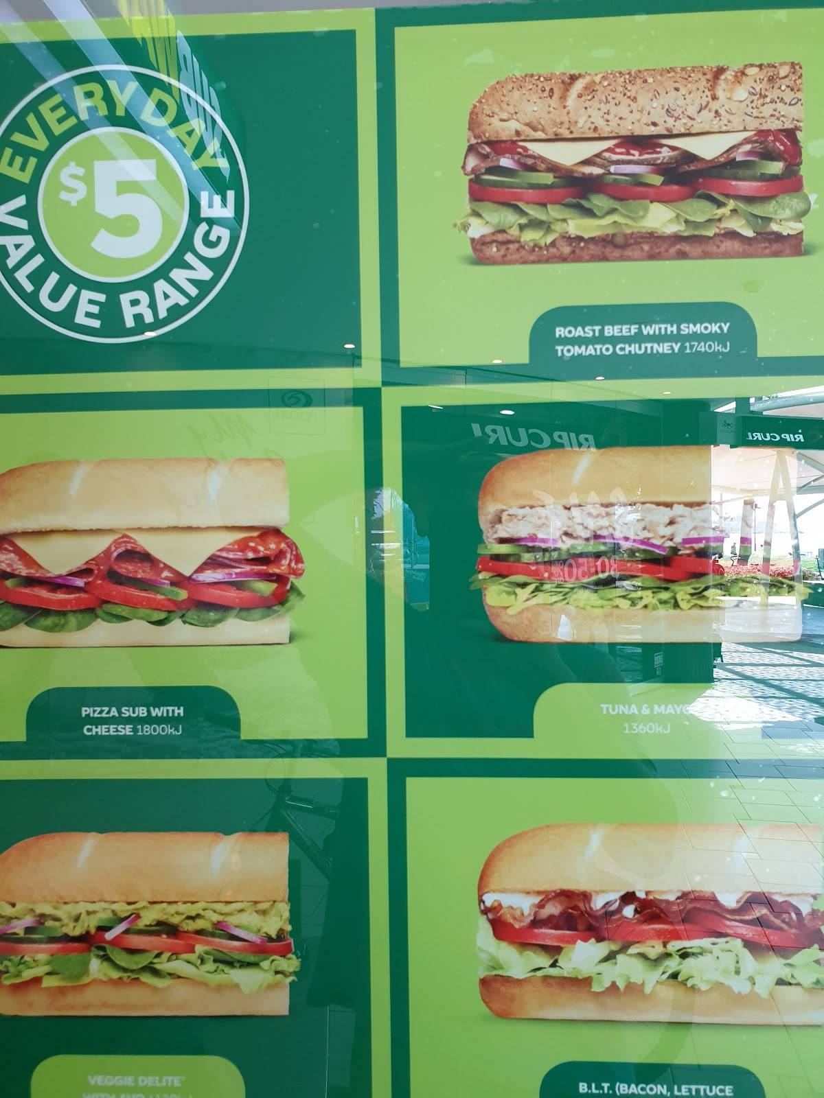 Subway меню