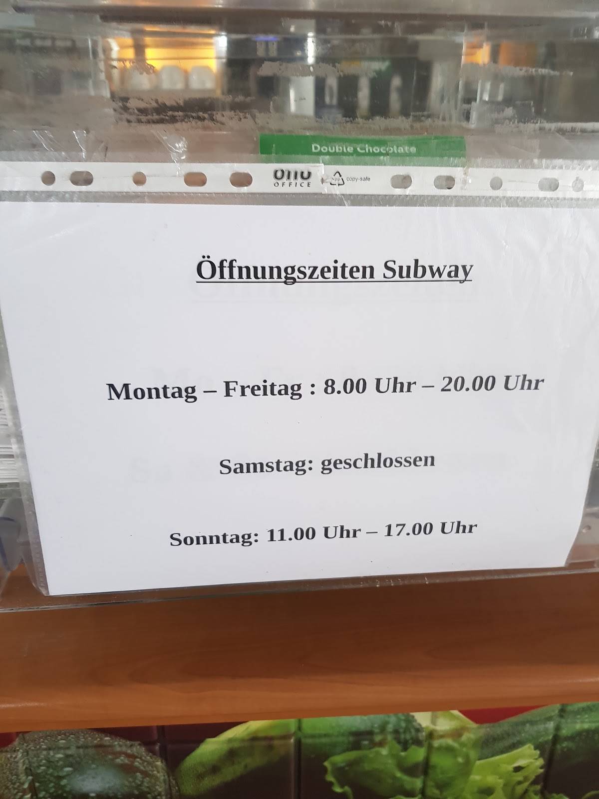 Subway меню