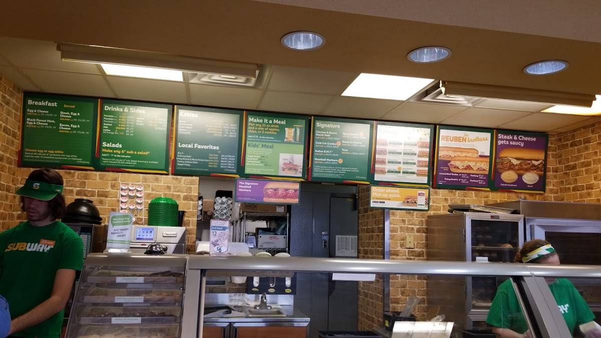 Subway меню