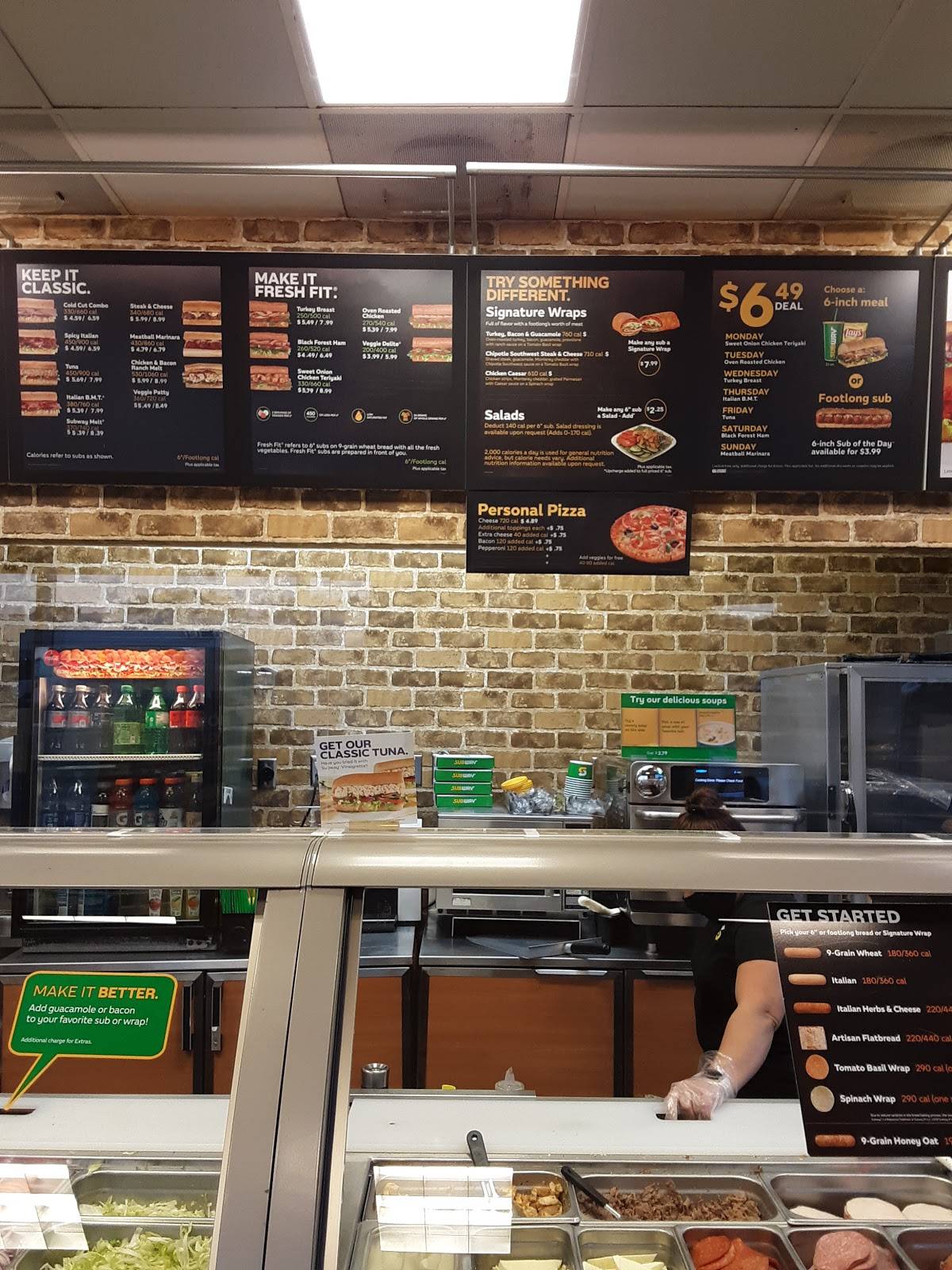 Subway меню