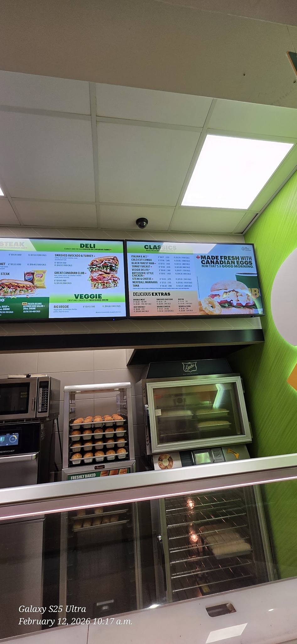 Subway меню