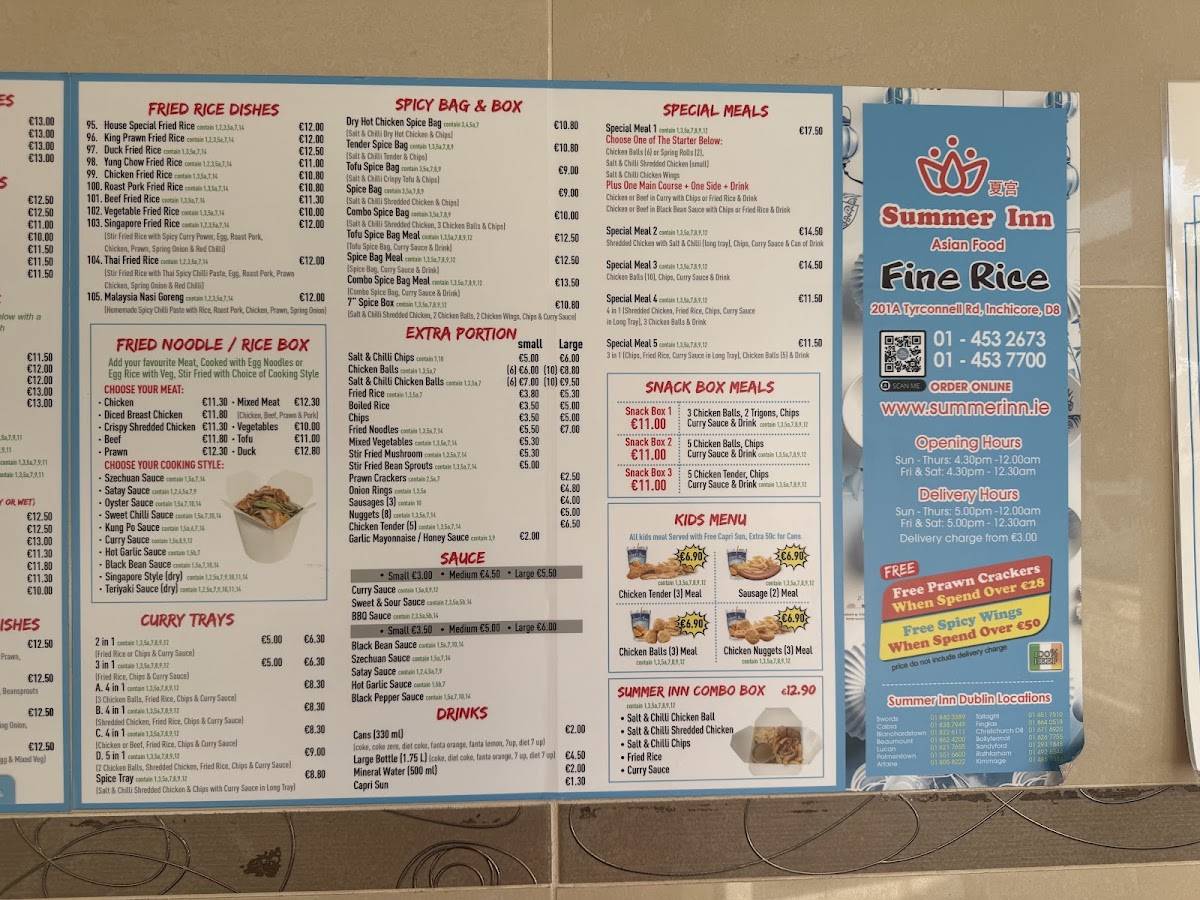 Summer Inn Inchicore (Fine Rice) меню