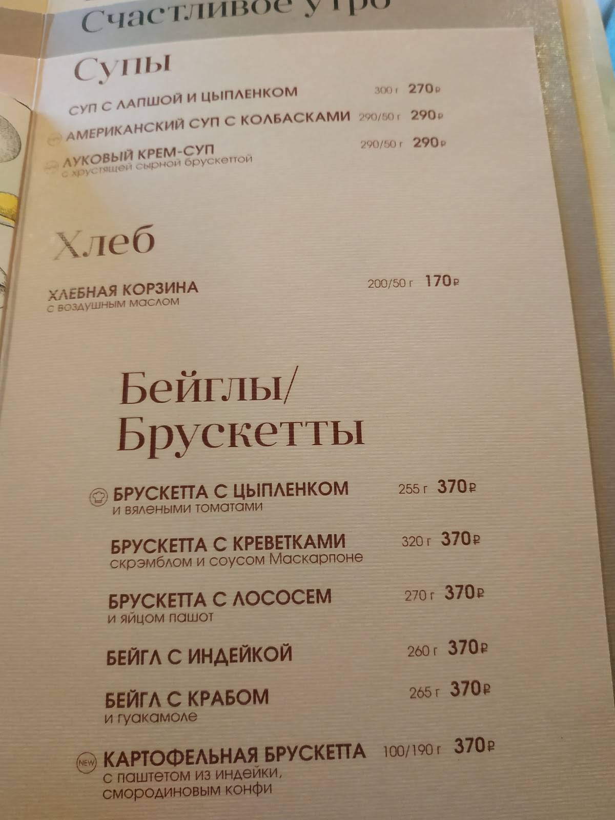 Sunny меню