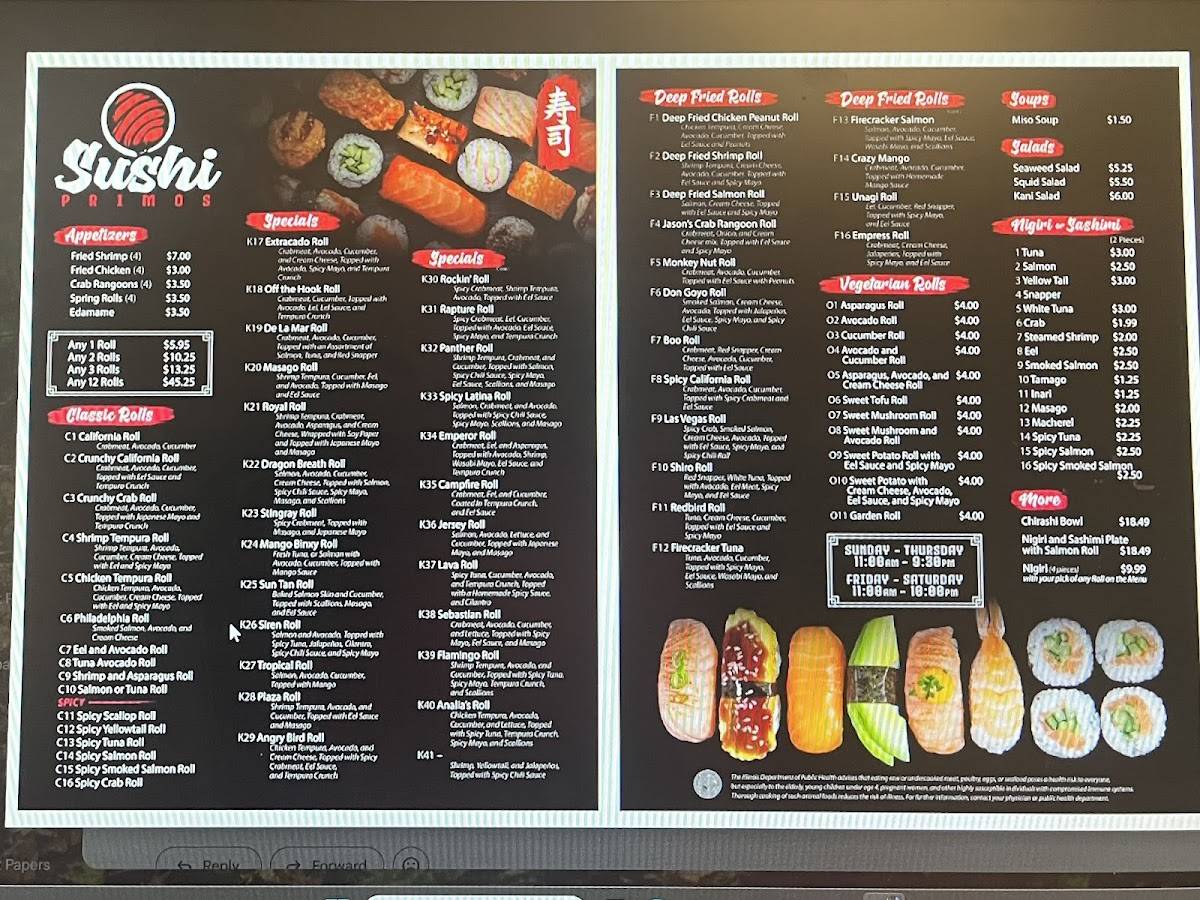 Sushi Primos меню