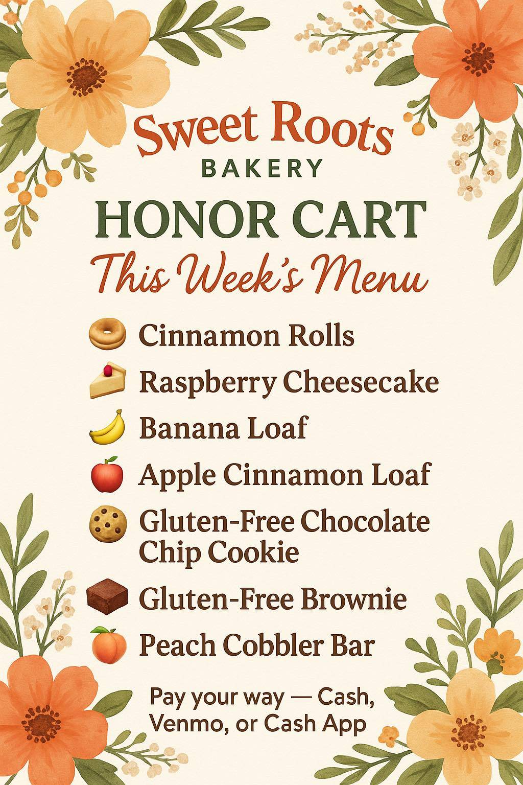 Sweet Roots Bakery меню