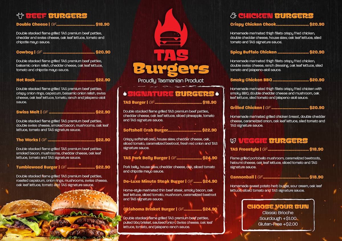 TAS Burgers меню