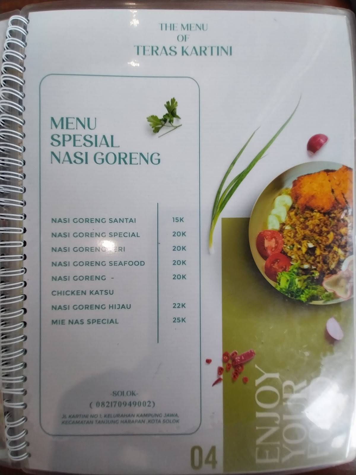 TERAS KARTINI меню