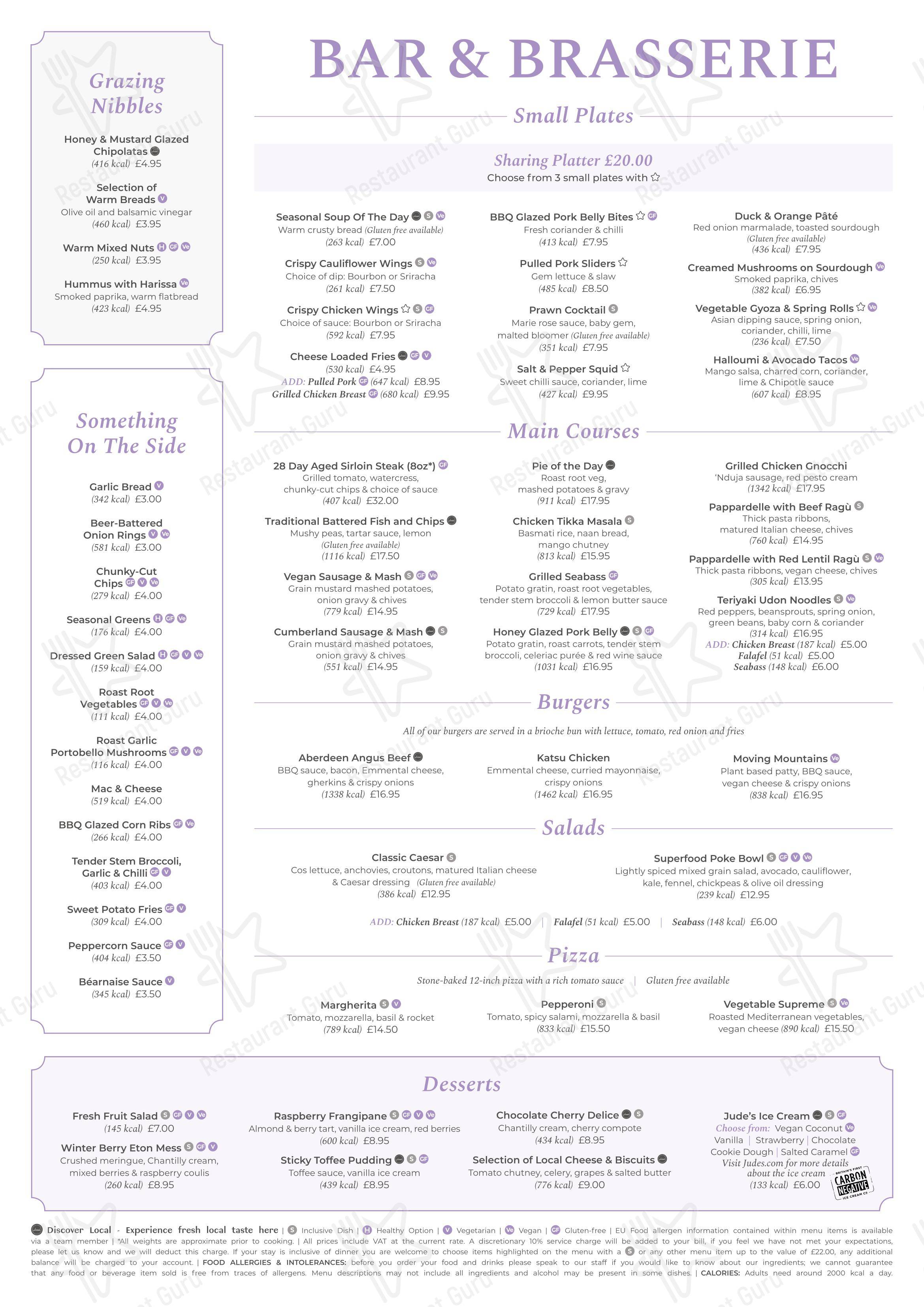 Меню ресторана THE FOUNDRY RESTAURANT в Шеффилде