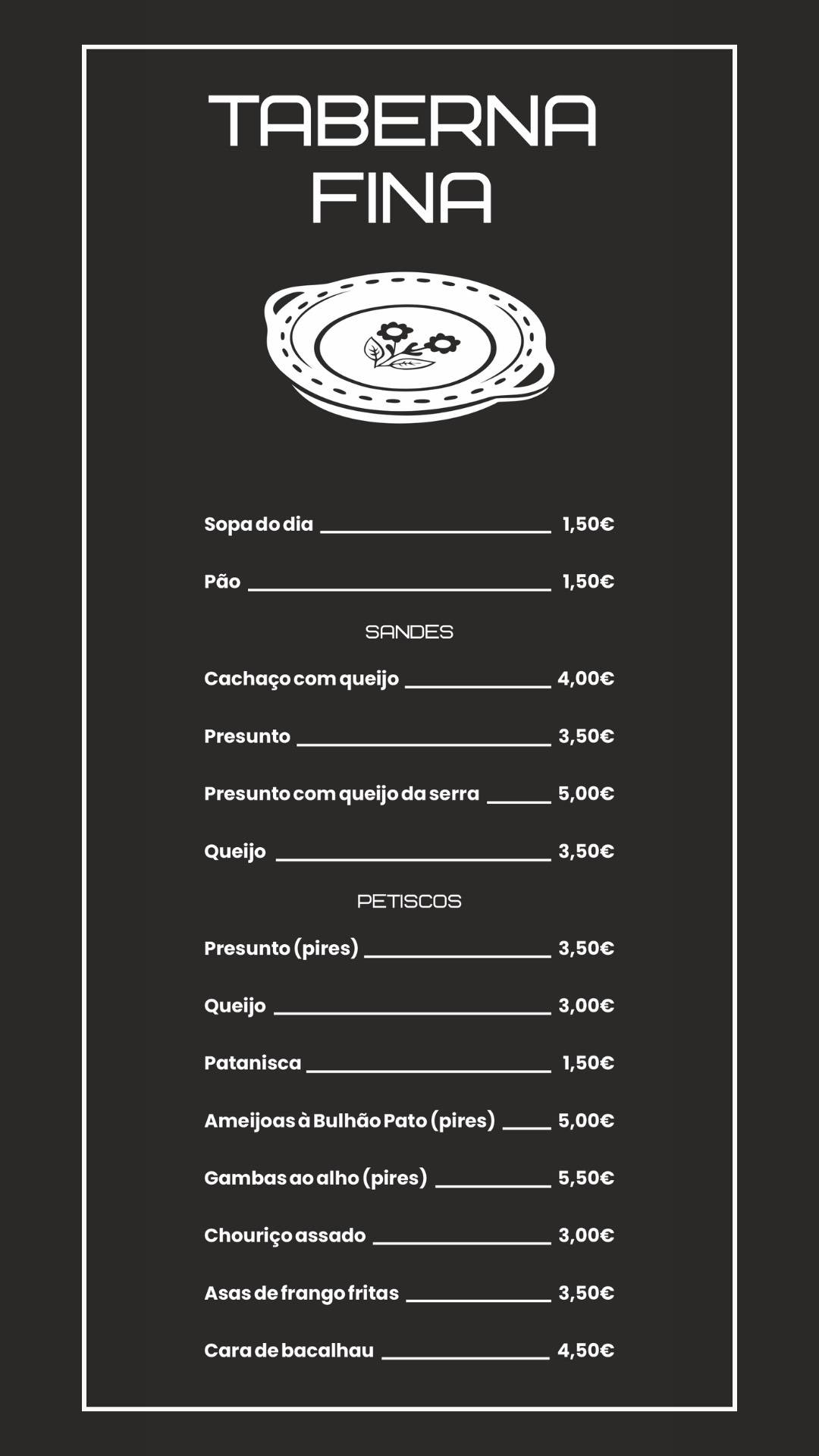 Taberna Fina меню