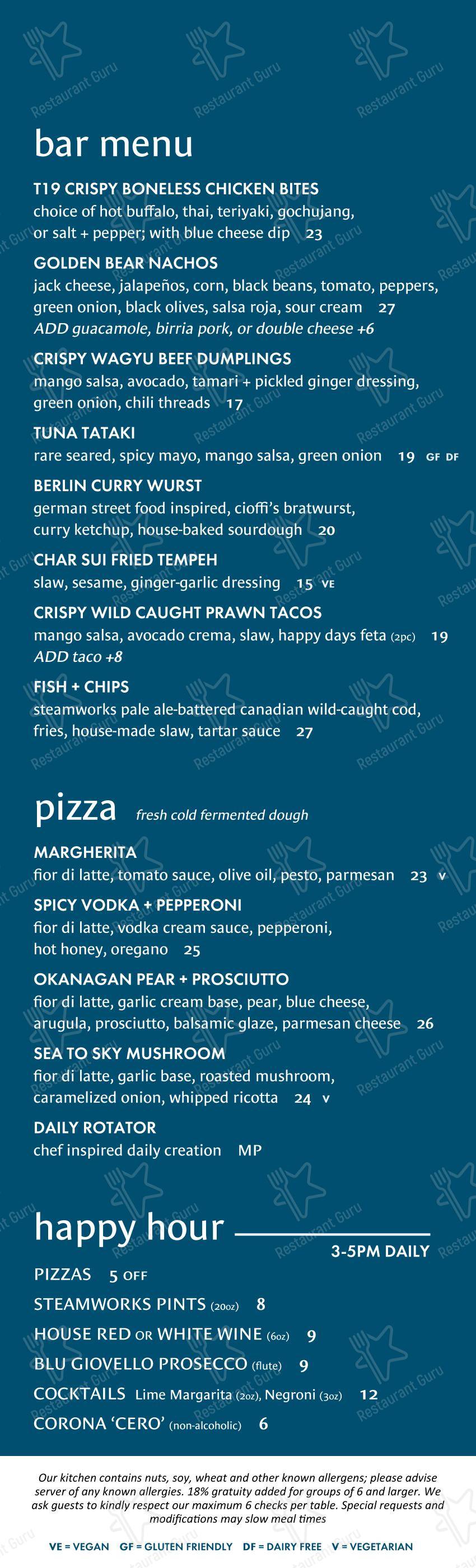 Коктейльная карта ресторана Table Nineteen Victoria