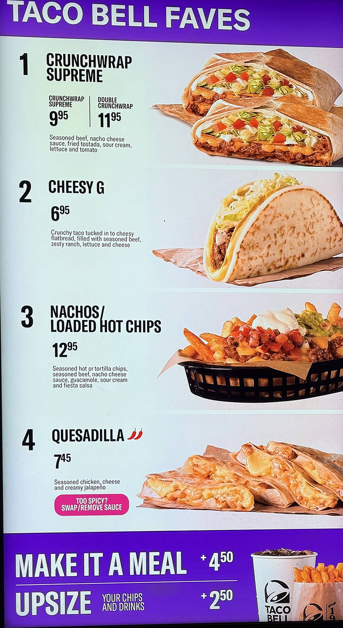 Taco Bell Roxburgh Park меню