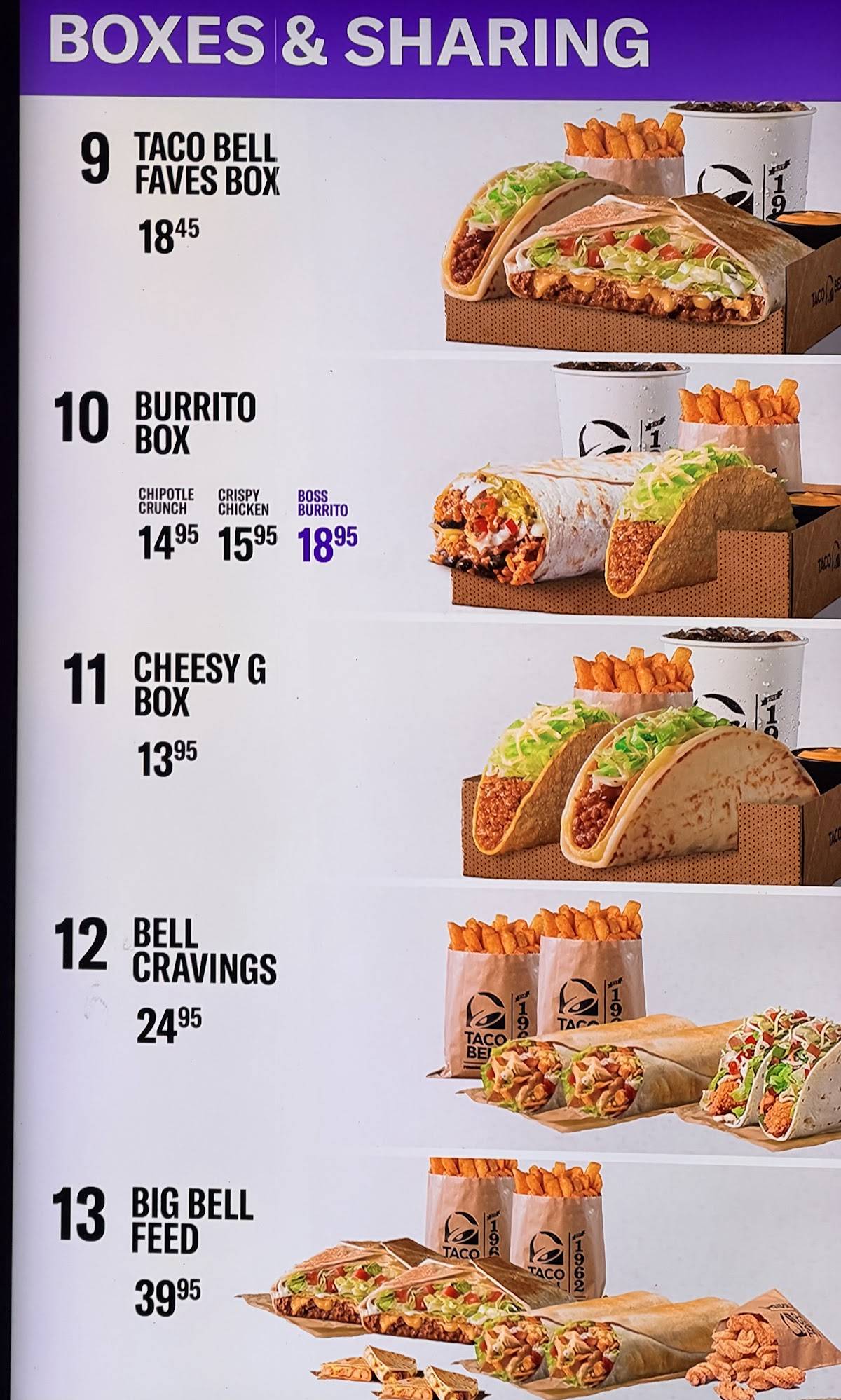 Taco Bell Roxburgh Park меню
